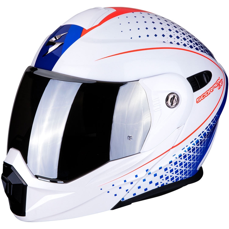 Eduro čelada Scorpion ADX-1 Horizon bela-rdeča-modra razprodaja