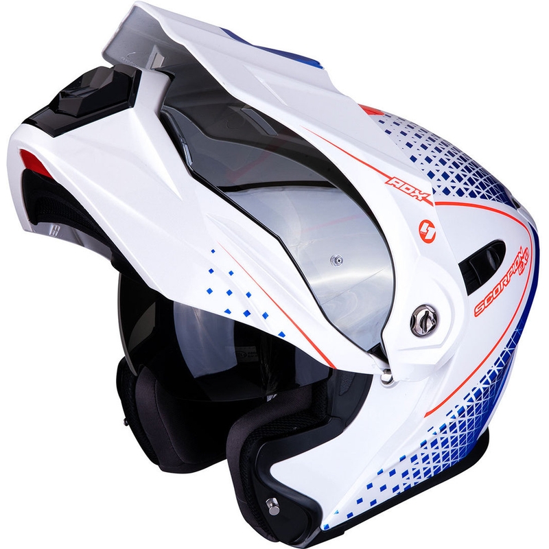 Eduro čelada Scorpion ADX-1 Horizon bela-rdeča-modra razprodaja