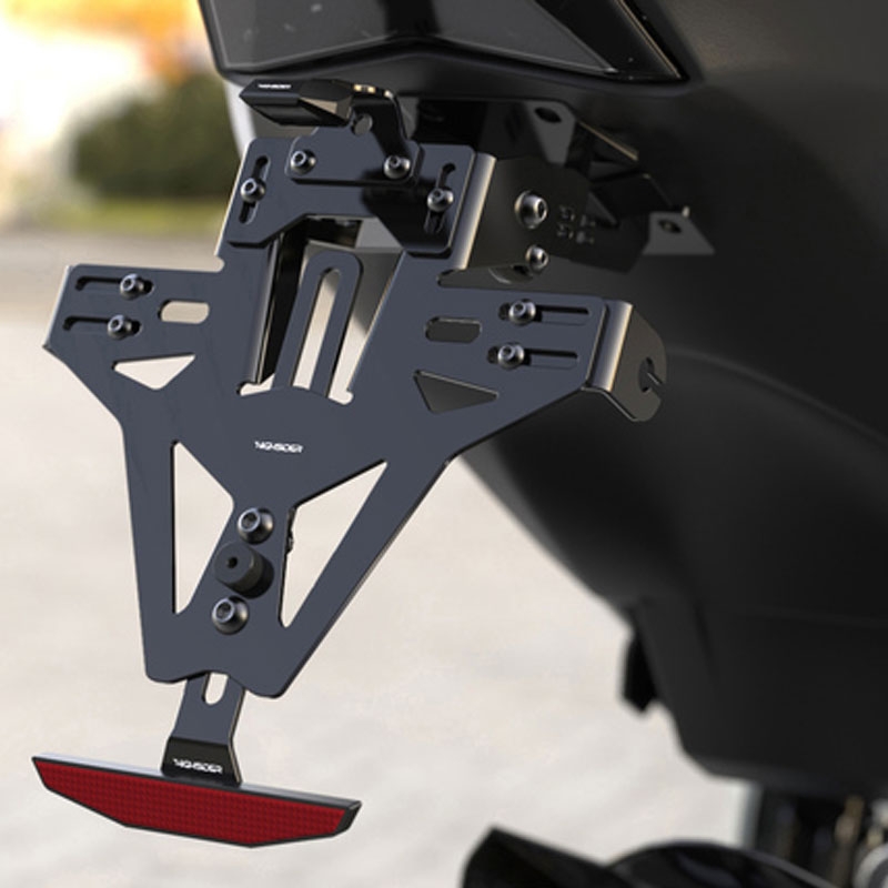 Držalo za registrsko tablico z osvetlitvijo Highsider Akron-RS PRO BMW S 1000 RR črne barve