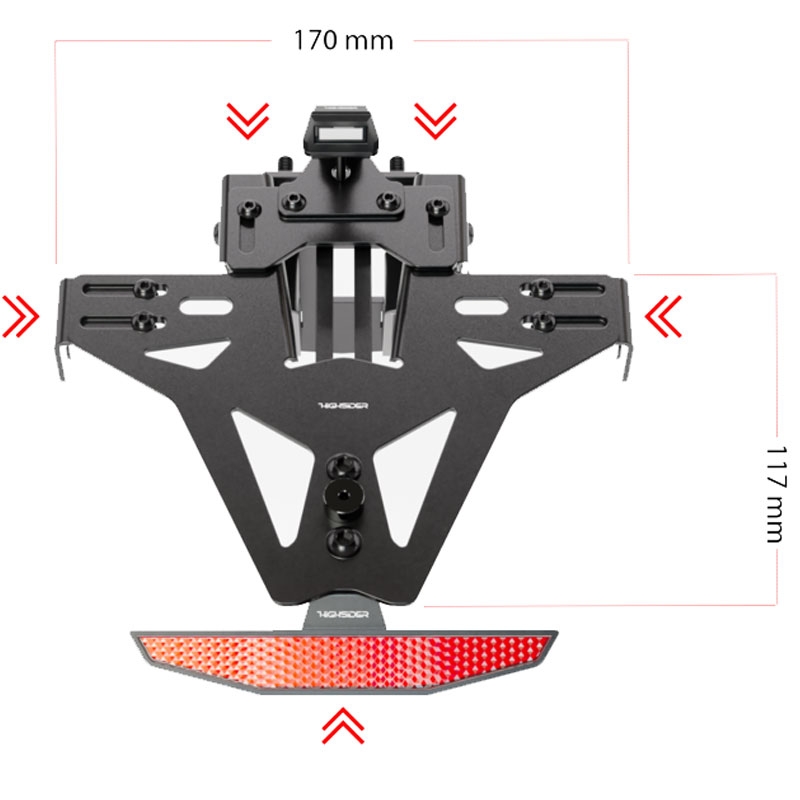 Držalo za registrsko tablico z osvetlitvijo Highsider Akron RS PRO Triumph SPEED TRIPLE 1050 črno