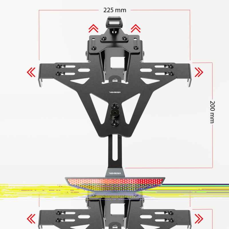 Držalo za registrsko tablico z osvetlitvijo Highsider Akron RS PRO Honda CB 125 R NEO črno