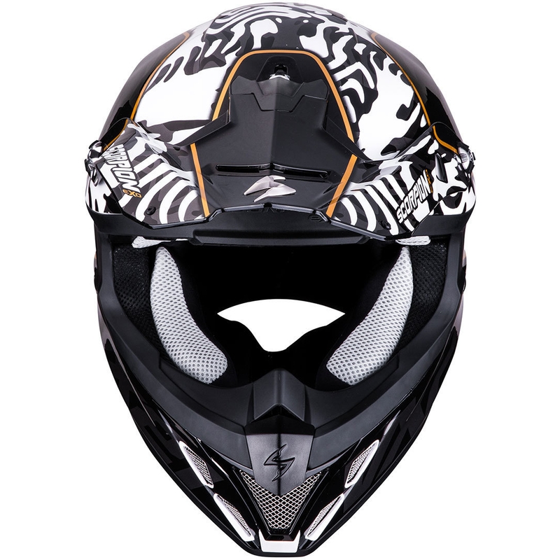 Motokros čelada Scorpion VX-21 Air Gnarly črno-bela