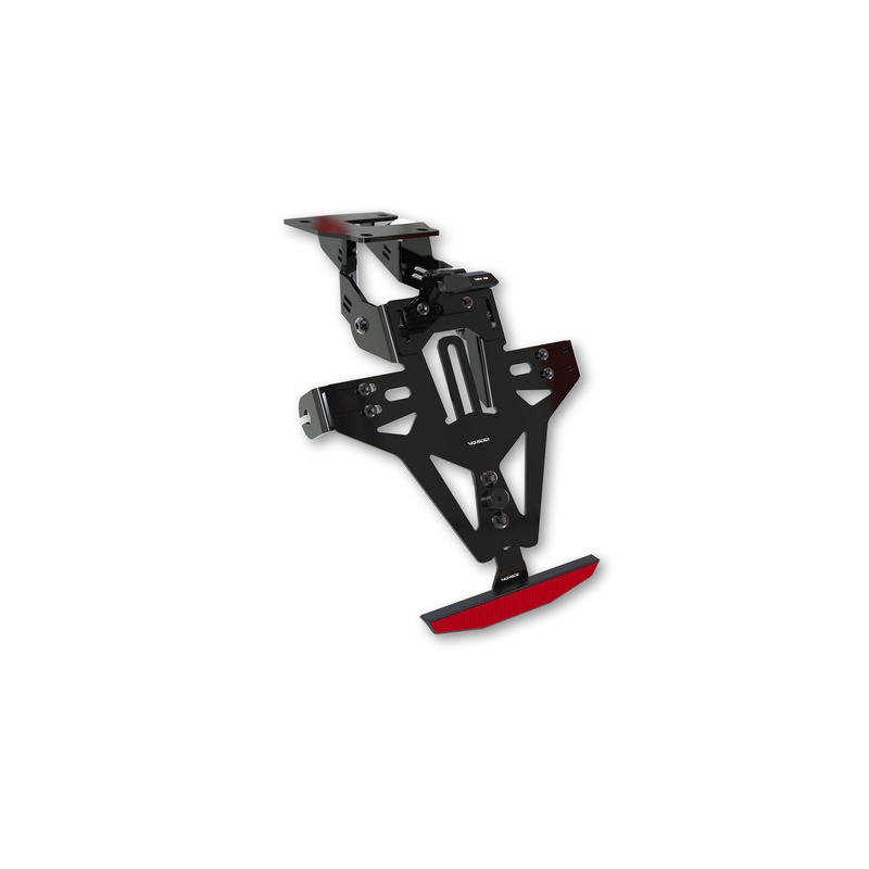 Nosilec registrske tablice z osvetlitvijo Highsider Akron RS PRO Kawasaki Ninja, Z750, Z1000 črne barve