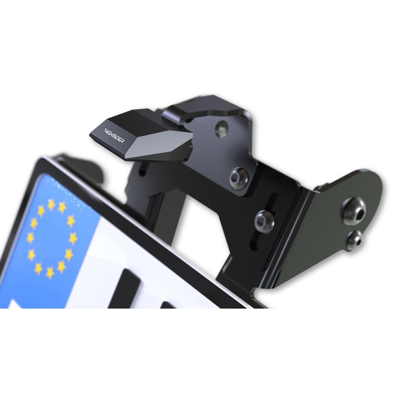 Nosilec registrske tablice z osvetlitvijo Highsider Akron RS PRO Yamaha MT-09 črne barve