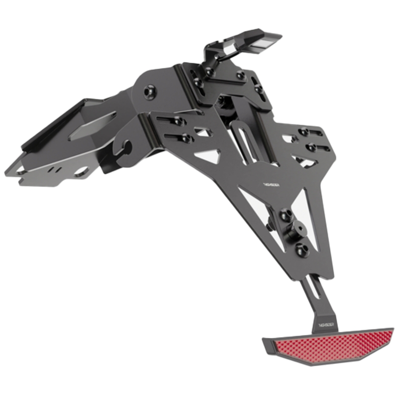 Nosilec registrske tablice z osvetlitvijo Highsider Akron RS PRO Yamaha MT-125 črne barve