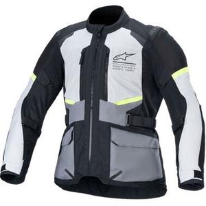 Moto jakna Alpinestars Andes Air Drystar svetlo siva-temno siva-črna-fluo rumena