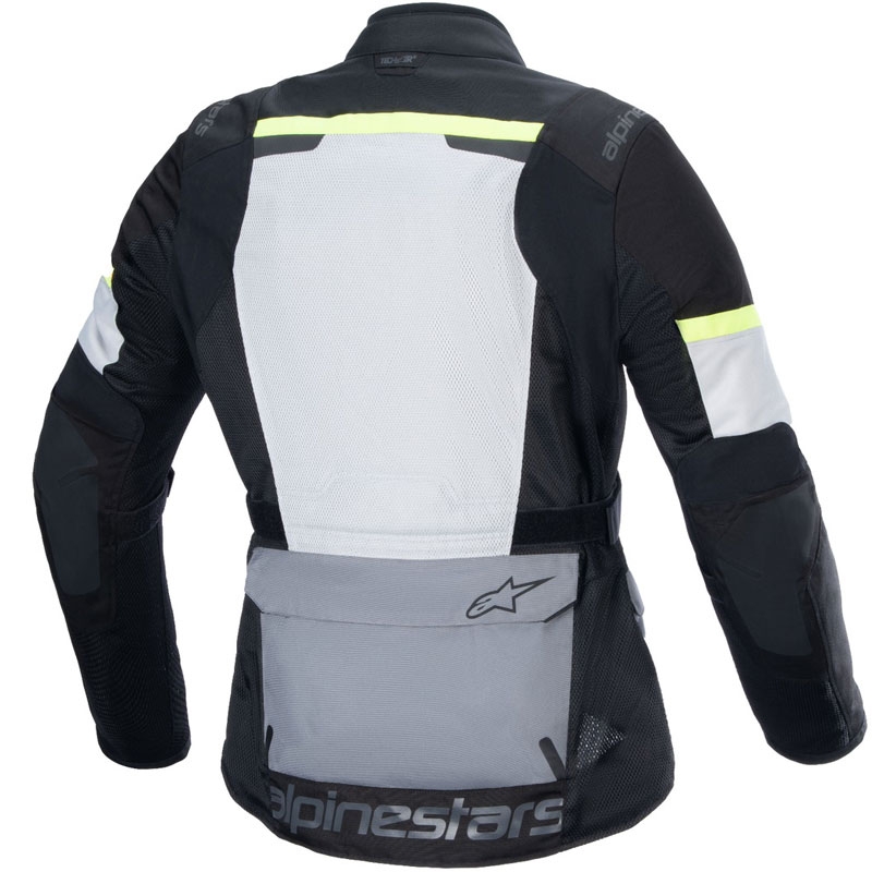 Moto jakna Alpinestars Andes Air Drystar svetlo siva-temno siva-črna-fluo rumena