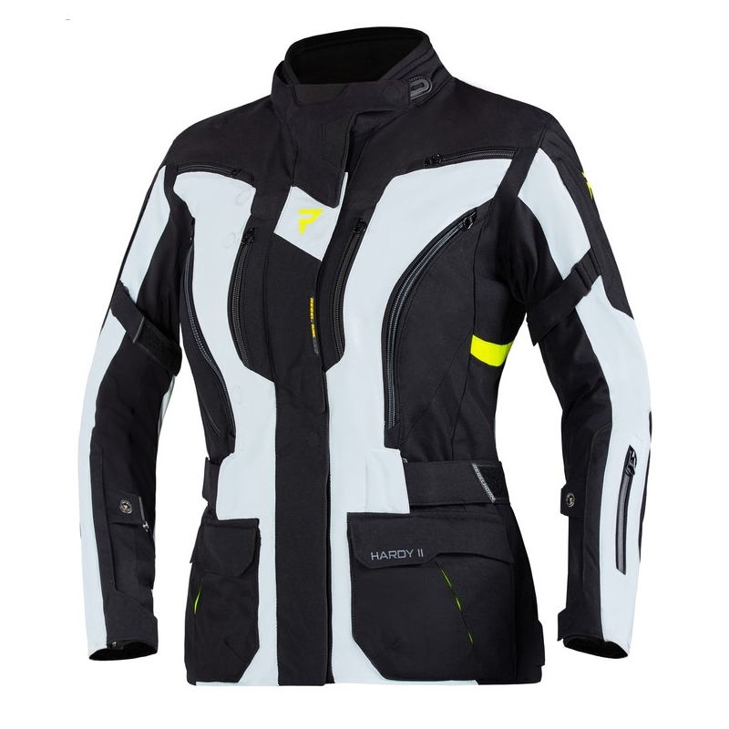 Rebelhorn Hardy II Ženska motoristična jakna Grey-Black-Fluo Yellow
