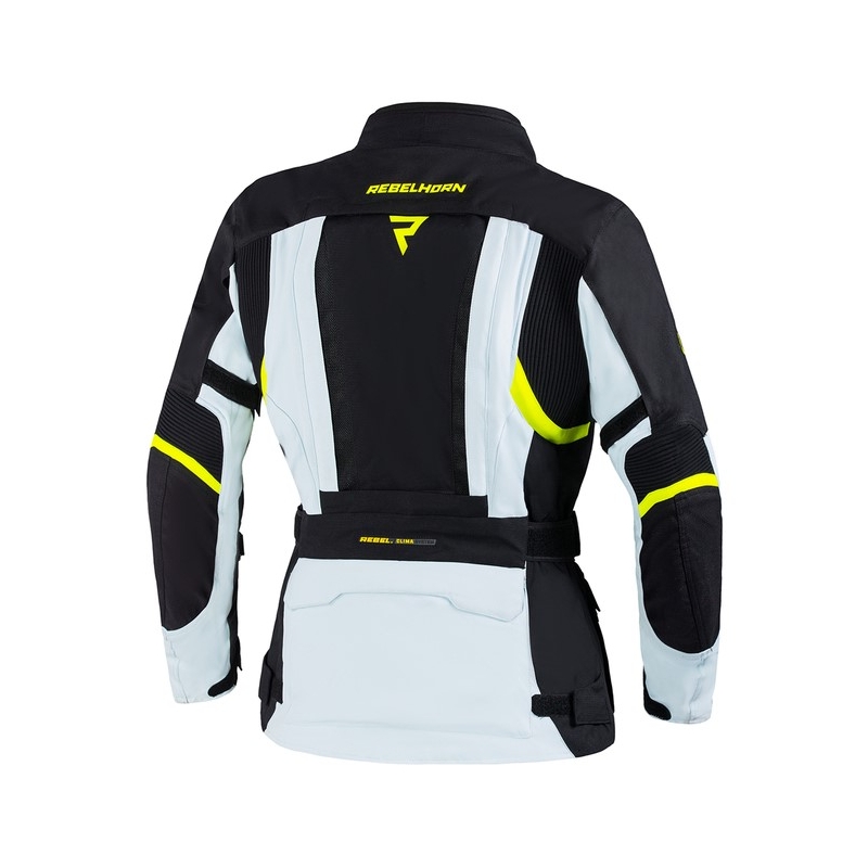 Rebelhorn Hardy II Ženska motoristična jakna Grey-Black-Fluo Yellow