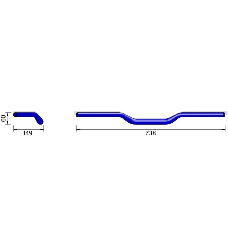 Krmilo za motor Highsider PRO X-Bar Superbike Flat XN1 črno