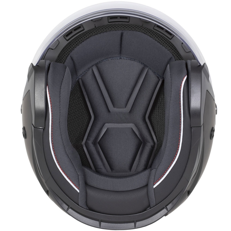 Cassida Reflex 2.0 varnostna motoristična čelada z odprtim obrazom, fluo rumeno-rdeče-sivo-odsevno srebrna