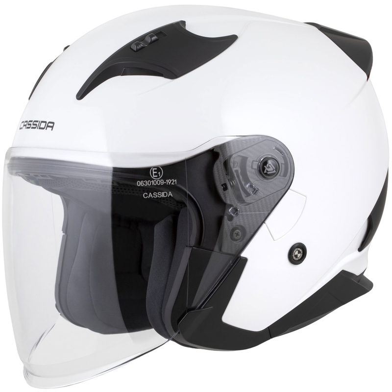 Cassida Reflex 2.0 Solid odprta motoristična čelada belo-črna