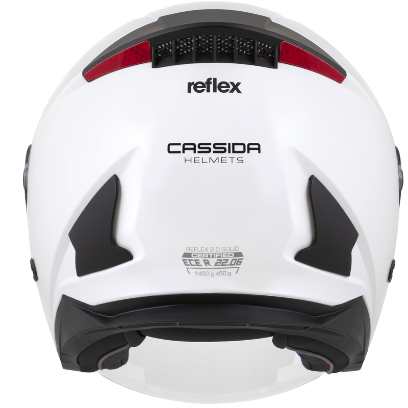 Cassida Reflex 2.0 Solid odprta motoristična čelada belo-črna