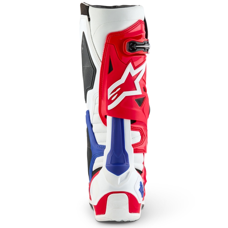 Moto škornji Alpinestars Tech 10 Limited Edition FORTITUDE belo-modro-rdeči