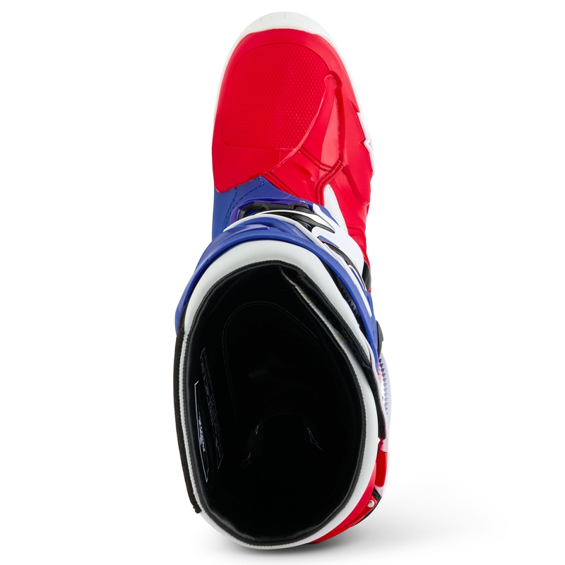 Moto škornji Alpinestars Tech 10 Limited Edition FORTITUDE belo-modro-rdeči