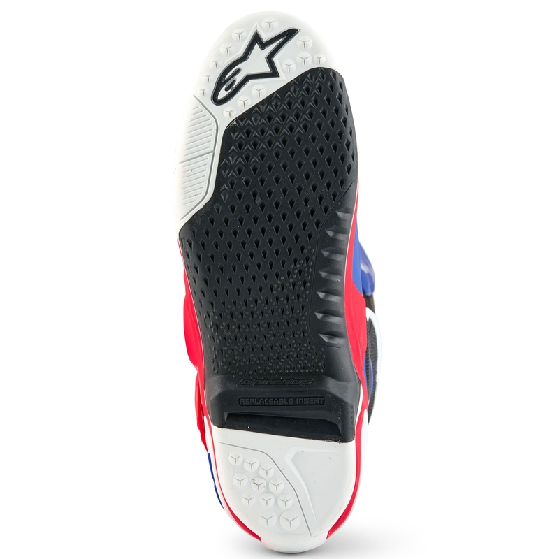 Moto škornji Alpinestars Tech 10 Limited Edition FORTITUDE belo-modro-rdeči