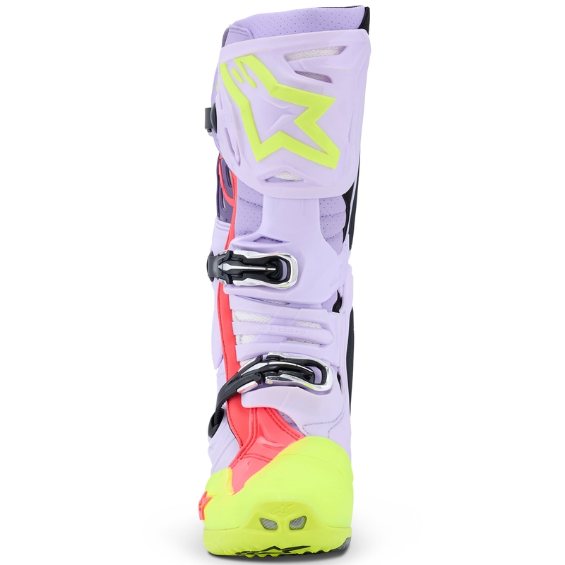 Moto škornji Alpinestars Tech 10 Supervented vijolično-fluo rumeno-roza