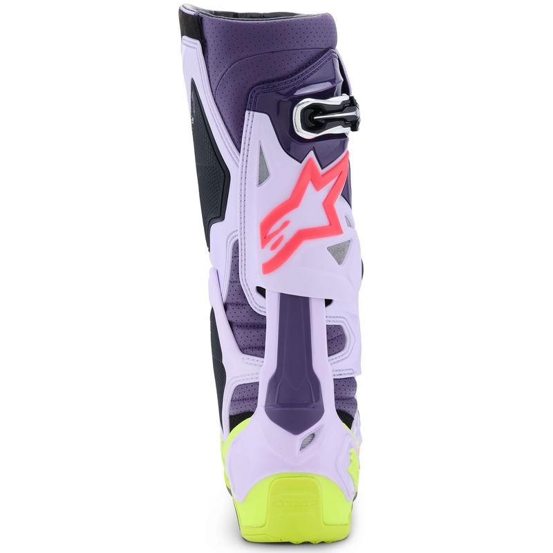 Moto škornji Alpinestars Tech 10 Supervented vijolično-fluo rumeno-roza