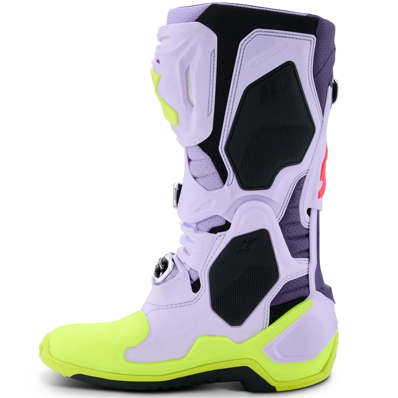 Moto škornji Alpinestars Tech 10 Supervented vijolično-fluo rumeno-roza