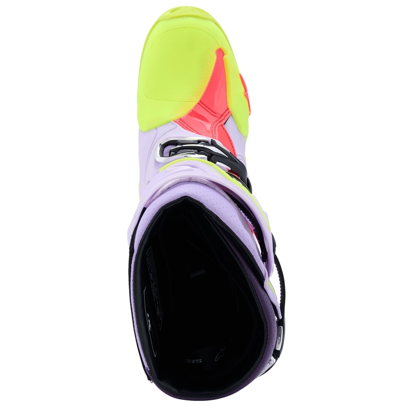 Moto škornji Alpinestars Tech 10 Supervented vijolično-fluo rumeno-roza