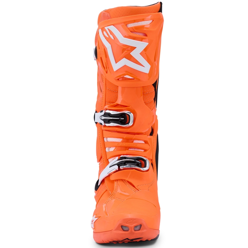 Moto škornji Alpinestars Tech 10 Supervented fluo oranžno-črno-beli