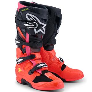 Moto škornji Alpinestars Tech 7 črno-fluo rdeče-fluo roza