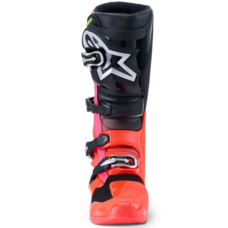 Moto škornji Alpinestars Tech 7 črno-fluo rdeče-fluo roza
