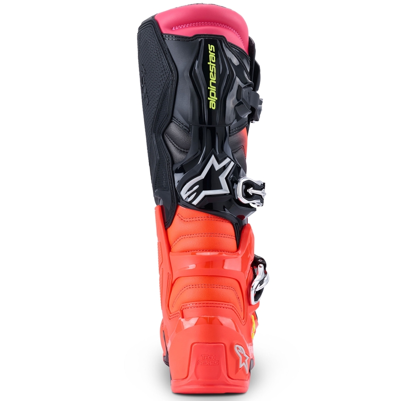 Moto škornji Alpinestars Tech 7 črno-fluo rdeče-fluo roza