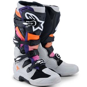 Moto škornji Alpinestars Tech 7 črna-svetlo siva-fluo oranžna-gradient
