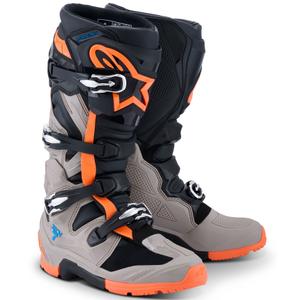 Moto škornji Alpinestars Tech 7 Enduro črno-temno sivo-fluo oranžno
