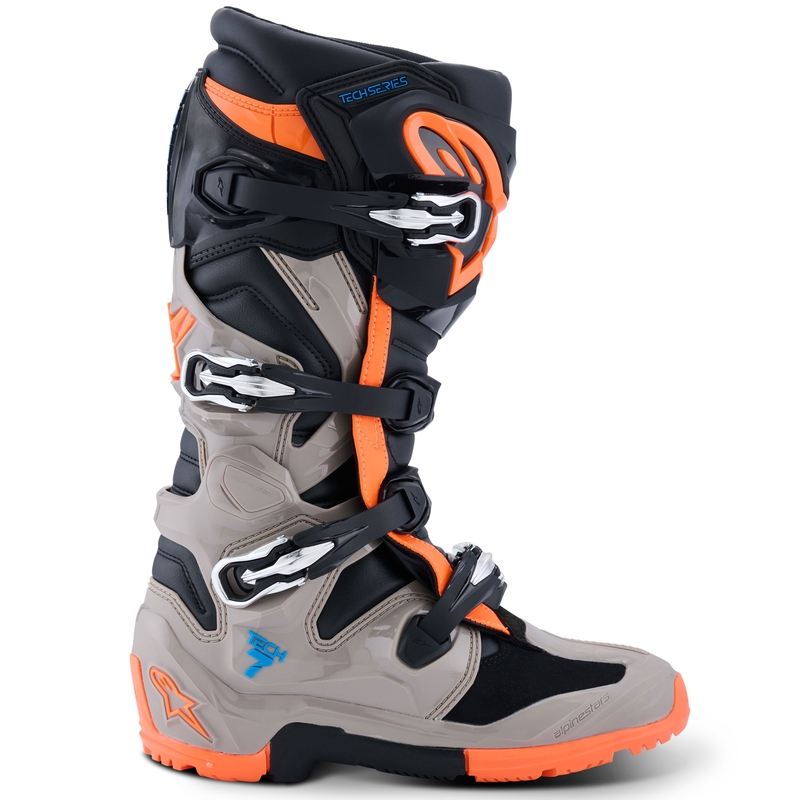 Moto škornji Alpinestars Tech 7 Enduro črno-temno sivo-fluo oranžno