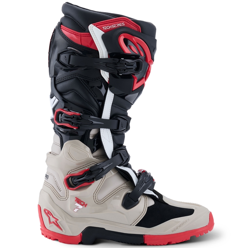 Moto škornji Alpinestars Tech 7 Enduro črno-svetlo sivo-rdeči