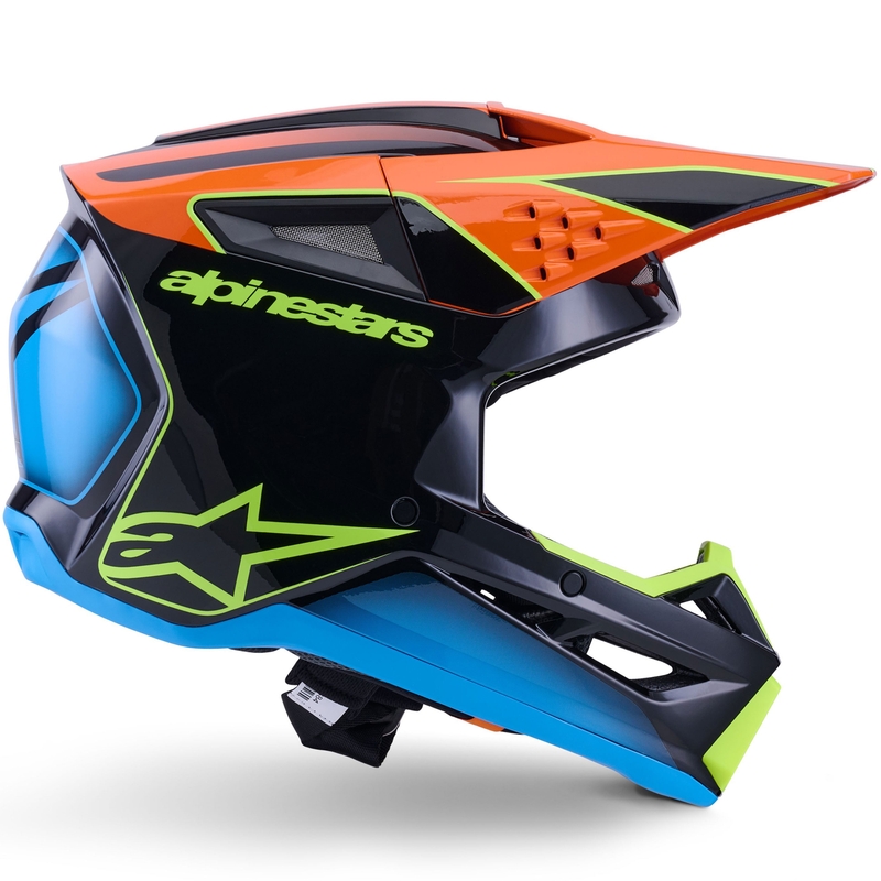 Motokros čelada Alpinestars S-M3 Fray črno-fluo oranžno-fluo rumeno-turkizna