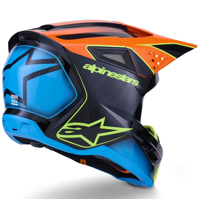 Motokros čelada Alpinestars S-M3 Fray črno-fluo oranžno-fluo rumeno-turkizna