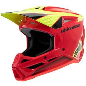 Motokros čelada Alpinestars S-M3 Fray rdeče-fluo rumeno-črna