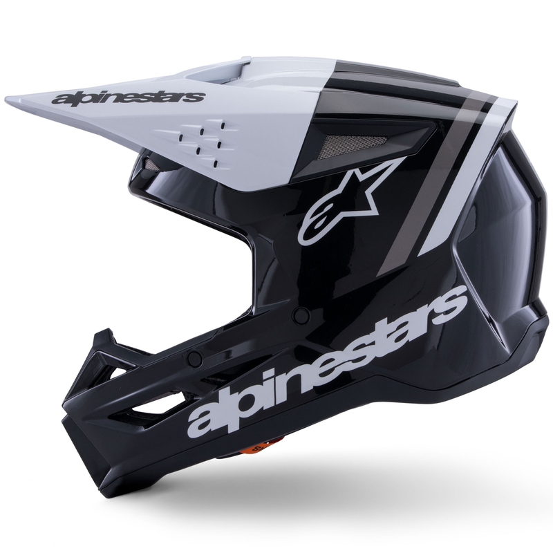 Čelada za motokros Alpinestars S-M3 Radium črno-belo-siva