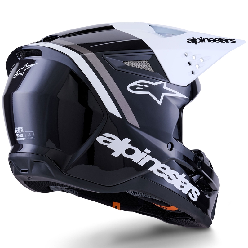 Čelada za motokros Alpinestars S-M3 Radium črno-belo-siva