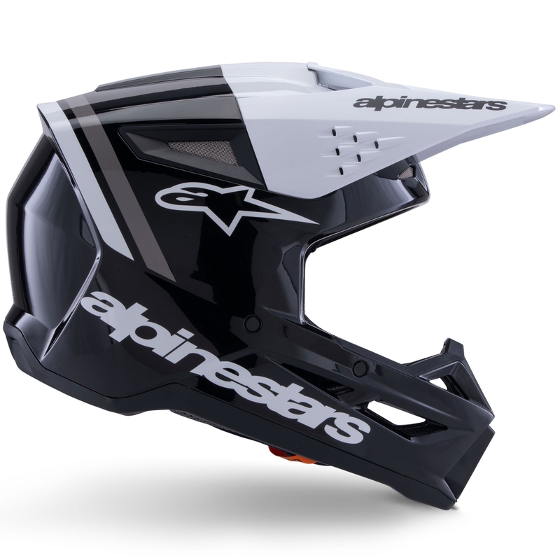 Čelada za motokros Alpinestars S-M3 Radium črno-belo-siva