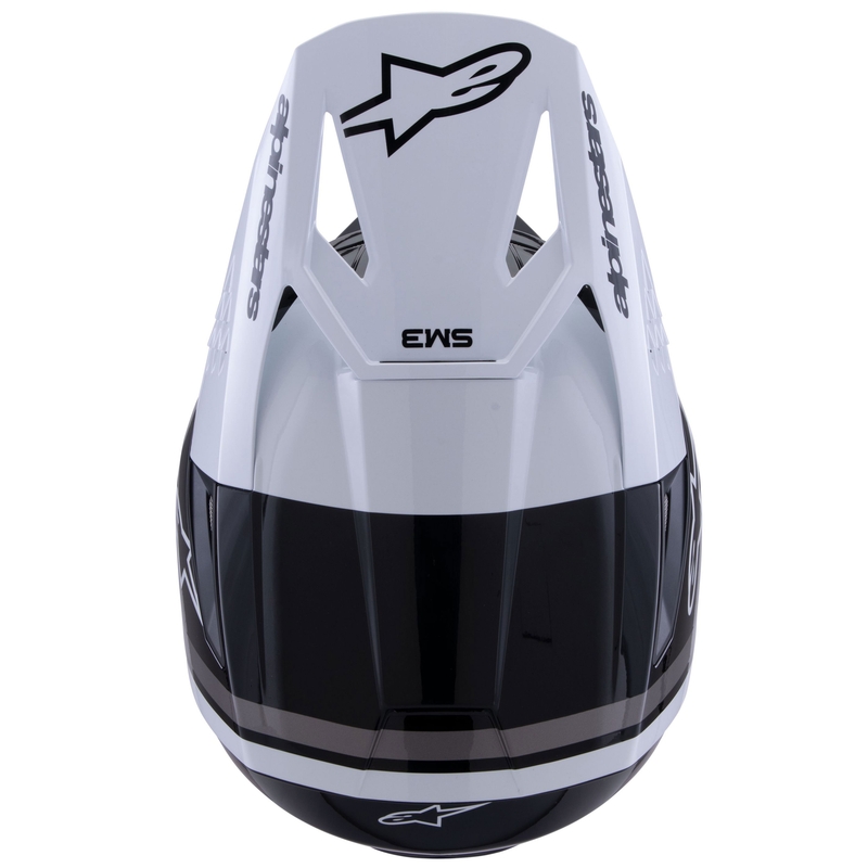 Čelada za motokros Alpinestars S-M3 Radium črno-belo-siva