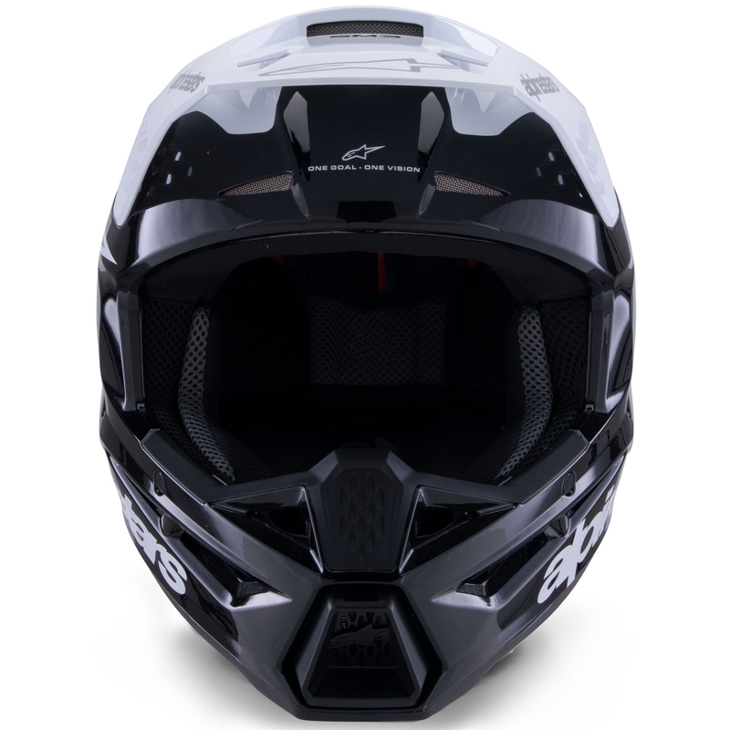 Čelada za motokros Alpinestars S-M3 Radium črno-belo-siva