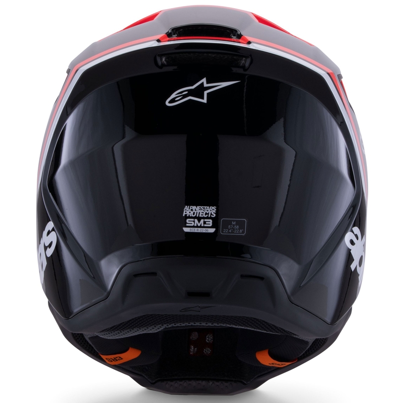 Motokros čelada Alpinestars S-M3 Radium črno-fluo rdeče-bela