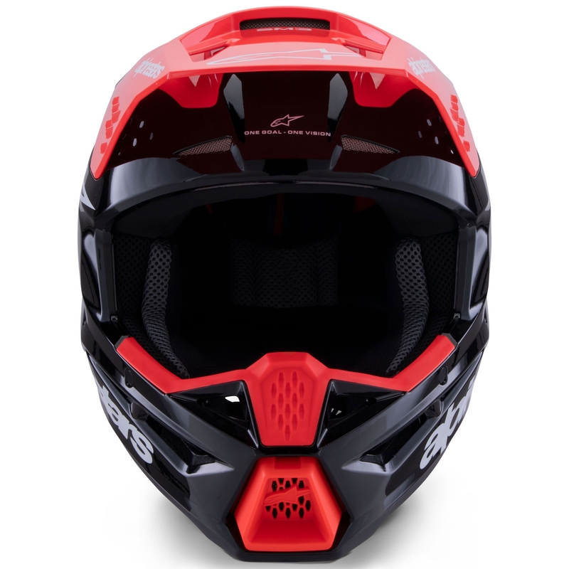 Motokros čelada Alpinestars S-M3 Radium črno-fluo rdeče-bela