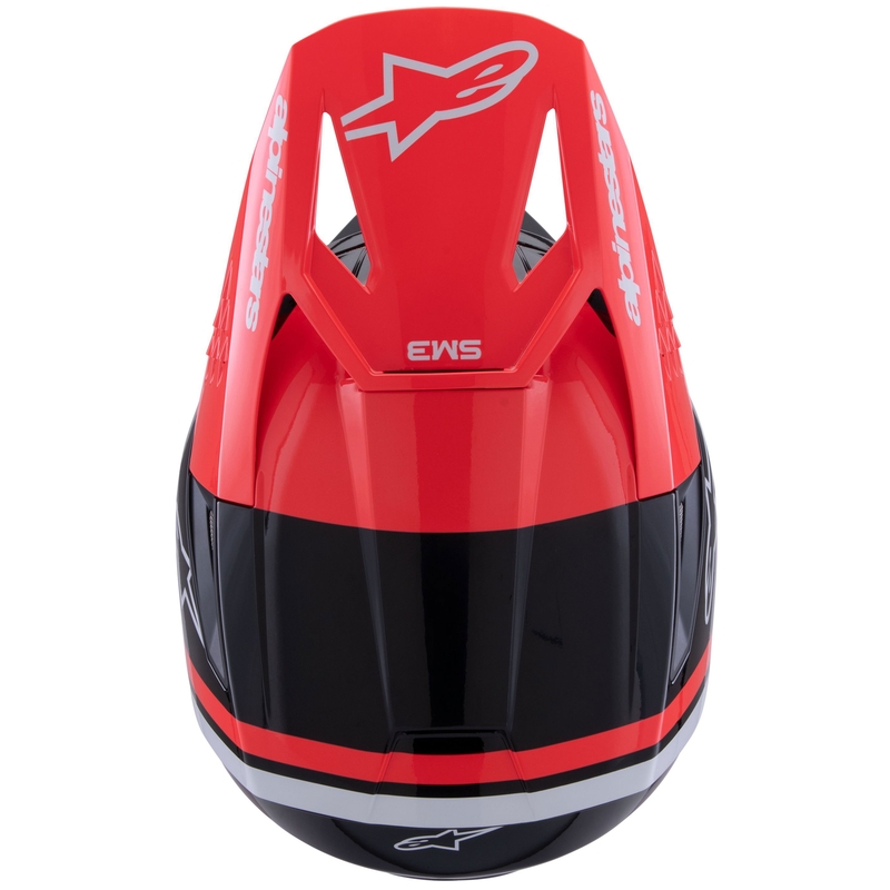 Motokros čelada Alpinestars S-M3 Radium črno-fluo rdeče-bela