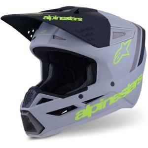 Motokros čelada Alpinestars S-M3 Radium mat sivo-fluo rumeno-črna