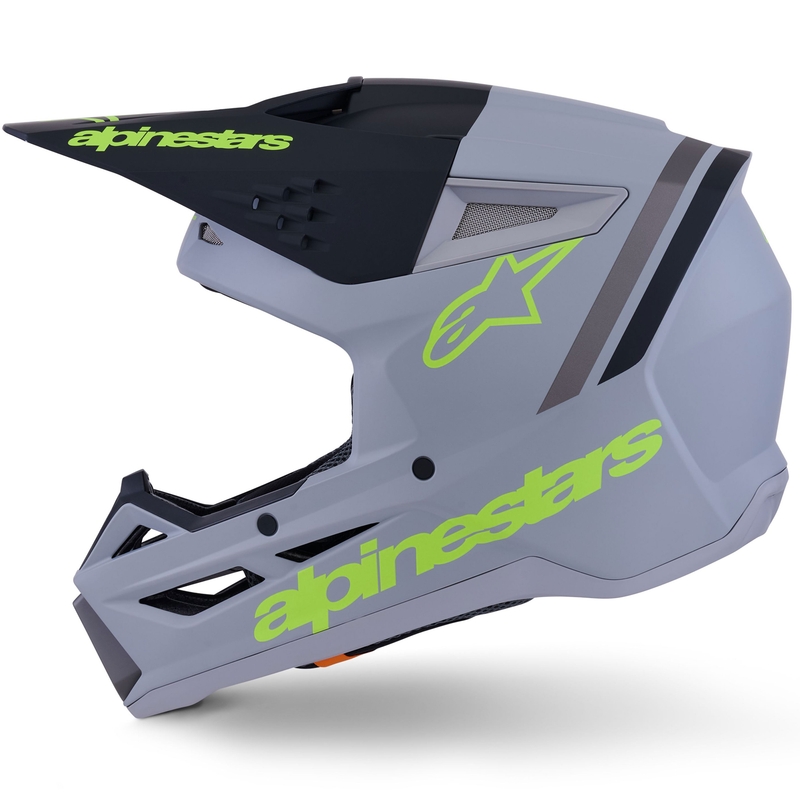 Motokros čelada Alpinestars S-M3 Radium mat sivo-fluo rumeno-črna