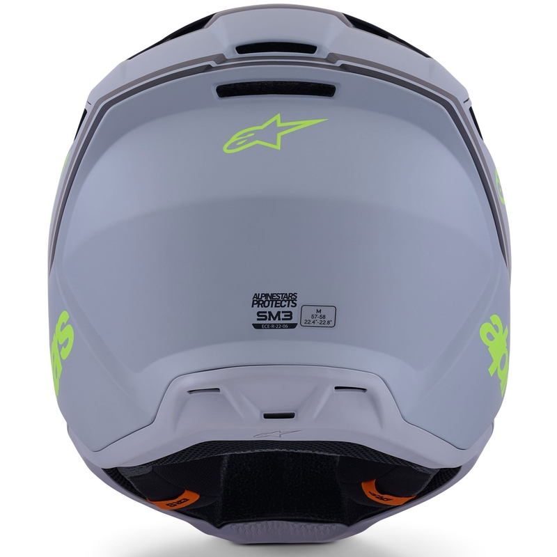Motokros čelada Alpinestars S-M3 Radium mat sivo-fluo rumeno-črna