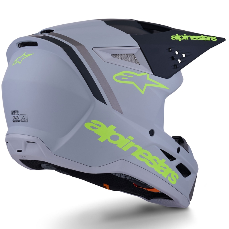 Motokros čelada Alpinestars S-M3 Radium mat sivo-fluo rumeno-črna