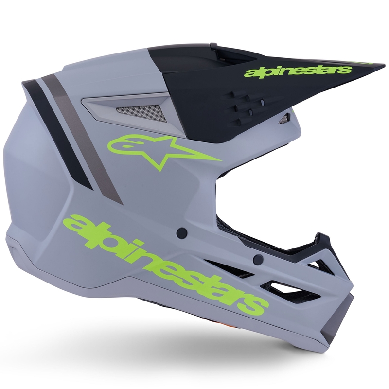 Motokros čelada Alpinestars S-M3 Radium mat sivo-fluo rumeno-črna