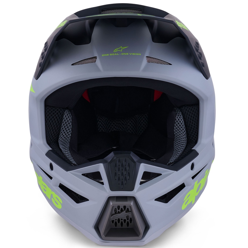 Motokros čelada Alpinestars S-M3 Radium mat sivo-fluo rumeno-črna