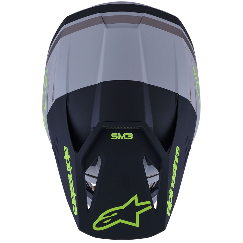 Motokros čelada Alpinestars S-M3 Radium mat sivo-fluo rumeno-črna